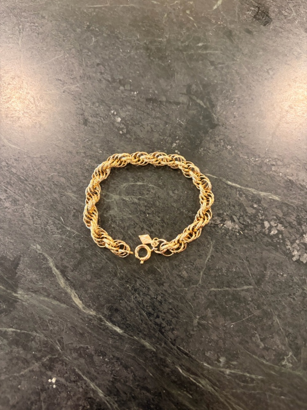 Vintage Gold-tone Rope Chain Bracelet - Women's Jewelry